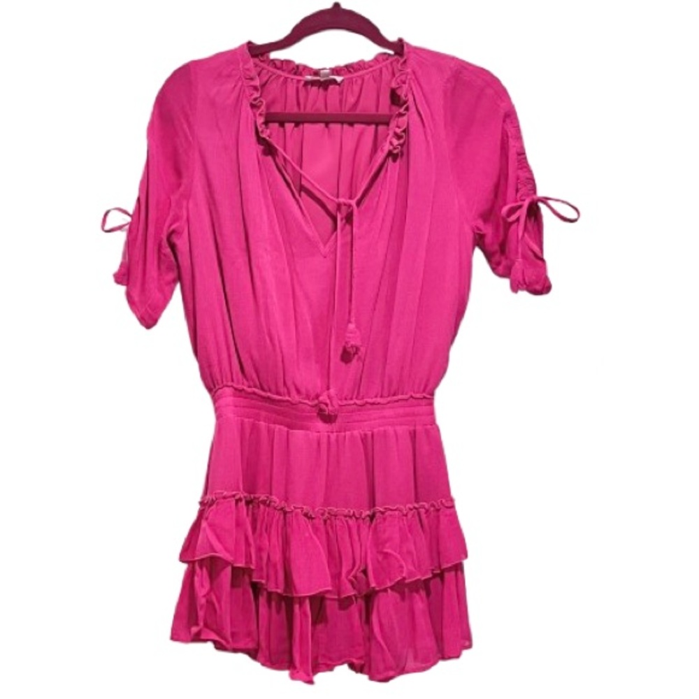 Mixology -We’re All Pretty Girls- Bright Pink 
Ruffle Mini Dress. Size: small